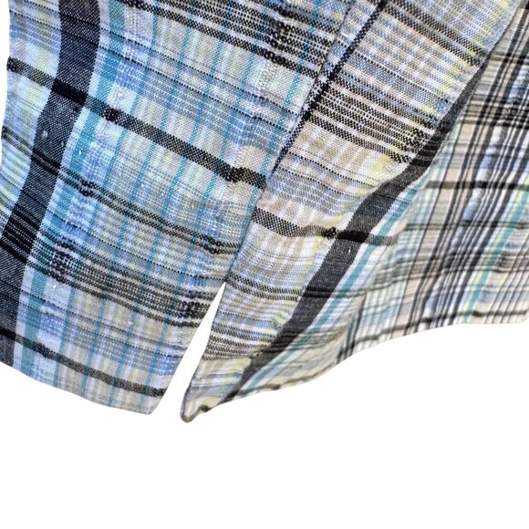 DFA New York Mens Blue White Plaid Preppy Golf Flat Front Cotton Casual Shorts 1 - Picture 5 of 9